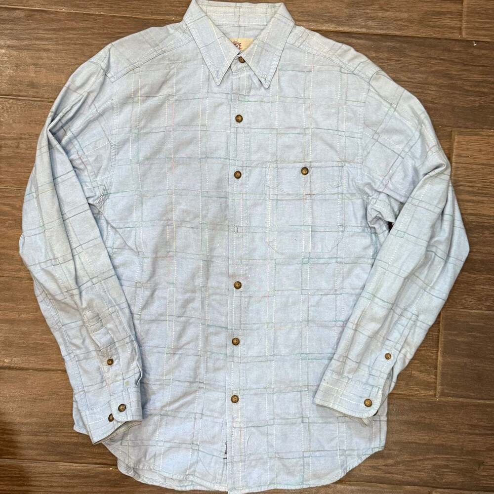 The Territory Ahead Men's Blue Plaid Long Sleeve Button Down Shirt